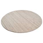 Tapis en laine Royal Berber Uni rond Laine vierge - Beige - 100 x 100 cm