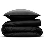 Parure de lit Satinado Satin de coton - Noir - 135 x 200 cm + oreiller 80 x 80 cm