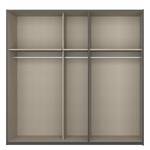 Schwebetürenschrank SKØP gloss reflect Graphit / Hochglanz Weiß - 225 x 236 cm - 2 Türen