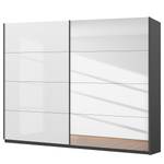 Schwebetürenschrank SKØP gloss reflect Graphit / Hochglanz Weiß - 270 x 222 cm - 2 Türen