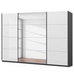 Schwebetürenschrank SKØP gloss reflect Graphit / Hochglanz Weiß - 315 x 222 cm - 3 Türen