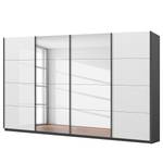 Schwebetürenschrank SKØP gloss reflect Graphit / Hochglanz Weiß - 360 x 222 cm - 4 Türen