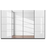 Zweefdeurkast SKØP gloss reflect Grafietkleurig/hoogglans wit - 360 x 222 cm - 4 deuren