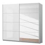 Schwebetürenschrank SKØP gloss reflect Hochglanz Weiß / Seidengrau - 225 x 236 cm - 2 Türen