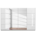 Schwebetürenschrank SKØP gloss reflect Hochglanz Weiß / Seidengrau - 360 x 222 cm - 4 Türen