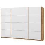 Schwebetürenschrank SKØP pure gloss Hochglanz Weiß / Eiche Artisan Dekor - 315 x 222 cm - 3 Türen