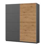 Schwebetürenschrank SKØP pure artisan Graphit / Eiche Artisan Dekor - 181 x 236 cm - 2 Türen