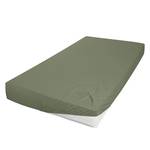 Drap-housse Perkal Percale de coton - Vert olive - 180 x 220 cm