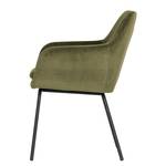 Chaises à accoudoirs Malik (lot de 2) Vert olive foncé