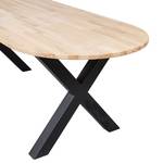 Table Nekke Chêne massif / Acier - Chêne / Noir - Forme en X