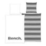 Parure de lit Bench Modern Opposite Coton - Blanc / Gris - 135 x 200 cm + oreiller 80 x 80 cm