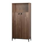 Armoire Clucky Placage en bois véritable - Noyer / Noir