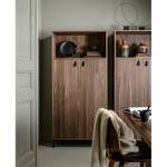 Armoire Clucky Placage en bois véritable - Noyer / Noir