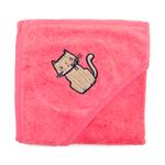 Telo da doccia con cappuccio Gatto Rosa - Tessile - 75 x 0.5 x 75 cm