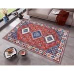 Tapis Hamadan Karim Polyester - Rouge brique / Bleu - 160 x 230 cm