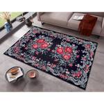 Tapis Rose Kelim Molda Polyester - Gris / Rouge - 160 x 230 cm