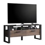Tv-meubel Norddal II notenboomhouten look/zwart