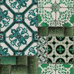 Papier peint intissé Azulejos Vert - 0,52 x 10,05 x 0,02 m