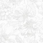 Vliestapete Soft Blush Dahlia Weiß - 0,52m  x 10,05m  x 0,02m