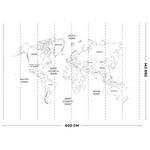 Vlies Fototapete Worldmap Schwarz; Weiß - 4m  x 2,8m  x 0,02m