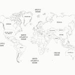 Fotomurale Worldmap Nero / Bianco - 4 m  x 2,8m  x 0,02m