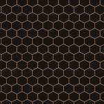 Fotomurale Hexagon Geo Nero - 0,52 m  x 10,05m  x 0,02m - Nero / Oro