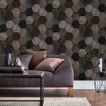 Papier peint intissé Hexagon wood Marron - 0,52 x 10,05 x 0,02 m