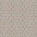 Vliestapete Hexagon Geo Grau - 0,52m  x 10,05m  x 0,02m - Grau / Gold