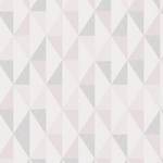 Papier peint intissé Lignes géométriques Rose - 0,52 x 10,05 x 0,02m - Blanc / Rose vif