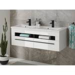 Meuble avec vasque double Farson Blanc brillant