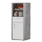 Beistellschrank Frieda Grau - Weiß - Holzwerkstoff - 55 x 128 x 41 cm