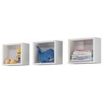 Open wandkasten Adele (set van 3) Wit - Plaatmateriaal - 29 x 29 x 20 cm