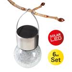 Solarlamp Crackle glas/roestvrij staal - 6 lichtbronnen