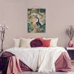Wandkleed Collage Toekan Jungle textiel & massief hout (houtsoort) - meerdere kleuren - 100cm x 133,5cm x 0,3cm - 100 x 134 cm