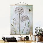 Stoffbild Lauchblüten in Pastell Textil; Massivholz (Holzart) - Beige - 100cm x 133,5cm x 0,3cm - 100 x 134 cm