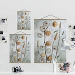 Wandkleed Lampionvruchten Herfst textiel & massief hout (houtsoort) - Beige - 100cm x 133,5cm x 0,3cm - 100 x 134 cm