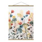 Wandkleed Wilde bloemen in de Zomer II textiel & massief hout (houtsoort) - meerdere kleuren - 100cm x 133,5cm x 0,3cm - 100 x 134 cm