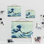 Quadro di tessuto L’onda di Kanagawa Tessuto. Legno massello - Blu - 100cm x 75cm x 0,3cm - 100 x 75 cm