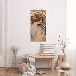 Tableau déco Alfons Mucha Primevères Toile et bois massif - Multicolore - 35 cm x 70 cm x 0,3 cm - 35 x 70 cm