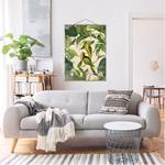 Wandkleed Collage Papegaaien Jungle textiel & massief hout (houtsoort) - groen - 50cm x 66,4cm x 0,3cm - 50 x 66 cm