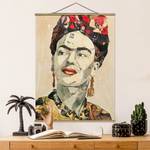 Stoffbild  Frida Kahlo Collage No.2 Textil; Massivholz (Holzart) - Mehrfarbig - 35cm x 46,5cm x 0,3cm - 35 x 47 cm