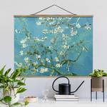 Stoffbild Vincent van Gogh Mandelblüte Textil; Massivholz (Holzart) - Blau - 100cm x 75cm x 0,3cm - 100 x 75 cm