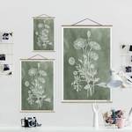 Wandkleed Vintage Illustratie Salie textiel & massief hout (houtsoort) - groen - 100cm x 150cm x 0,3cm - 100 x 150 cm