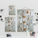 Wandkleed Lampionvruchten Herfst textiel & massief hout (houtsoort) - Beige - 80cm x 106,5cm x 0,3cm - 80 x 107 cm