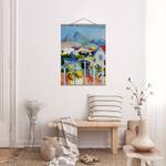 Tableau déco Saint-Germain en Tunisie Toile et bois massif - Multicolore - 50 cm x 66,4 cm x 0,3 cm - 50 x 66 cm