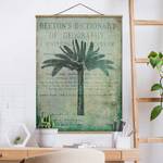 Tableau déco  Vintage Collage Palmier Toile et bois massif - Vert - 80 cm x 106,5 cm x 0,3 cm - 80 x 107 cm
