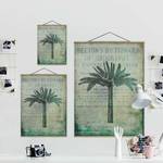 Quadro di tessuto  Palme collage vintage Tessuto. Legno massello - Verde - 80cm x 106,5cm x 0,3cm - 80 x 107 cm