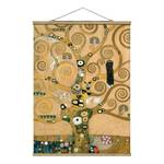 Quadro tessuto Klimt Albero della vita Tessuto. Legno massello - Oro - 50cm x 66,4cm x 0,3cm - 50 x 66 cm