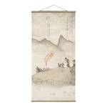 Tableau déco  Style Japonais II Toile et bois massif - Beige - 50 cm x 100 cm x 0,3 cm - 50 x 100 cm