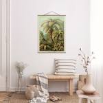 Tableau déco Jungle vintage Toile et bois massif - Vert - 80 cm x 106,5 cm x 0,3 cm - 80 x 107 cm